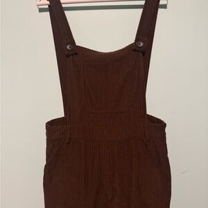 Cider Chocolate Brown Full Length Corduroy Overalls